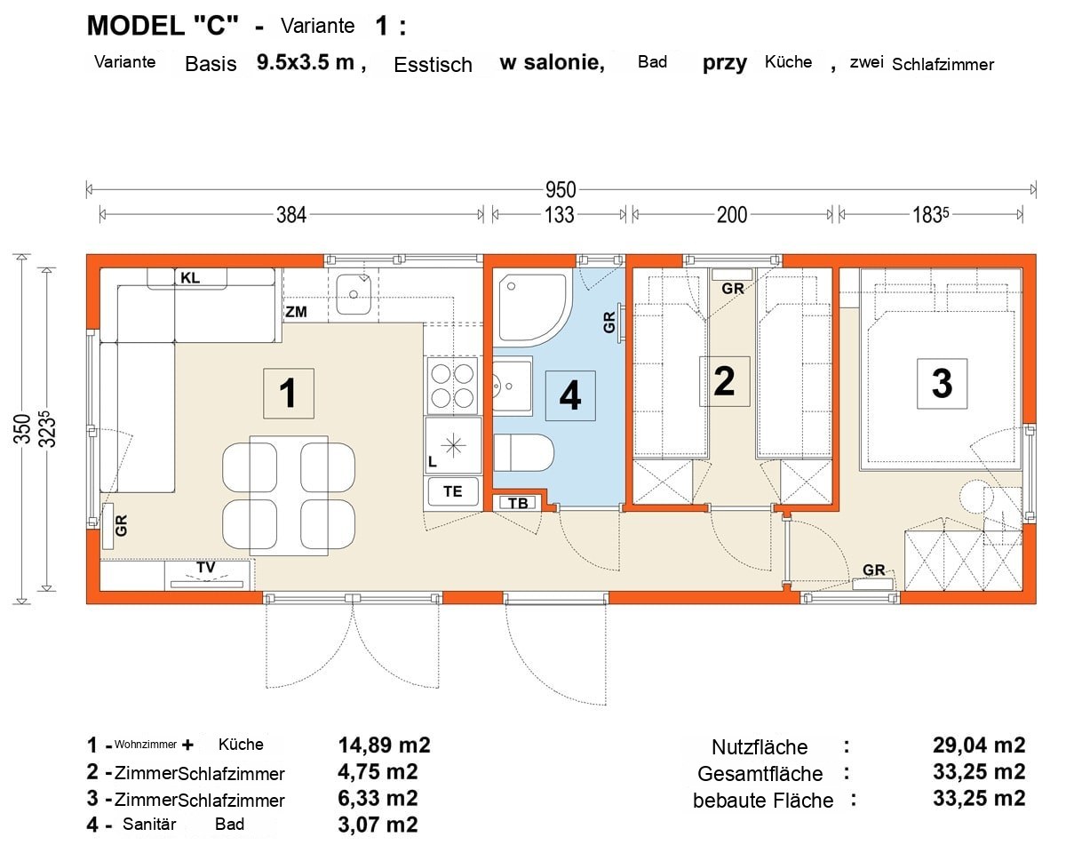 Mobilhaus C – Grundriss 2