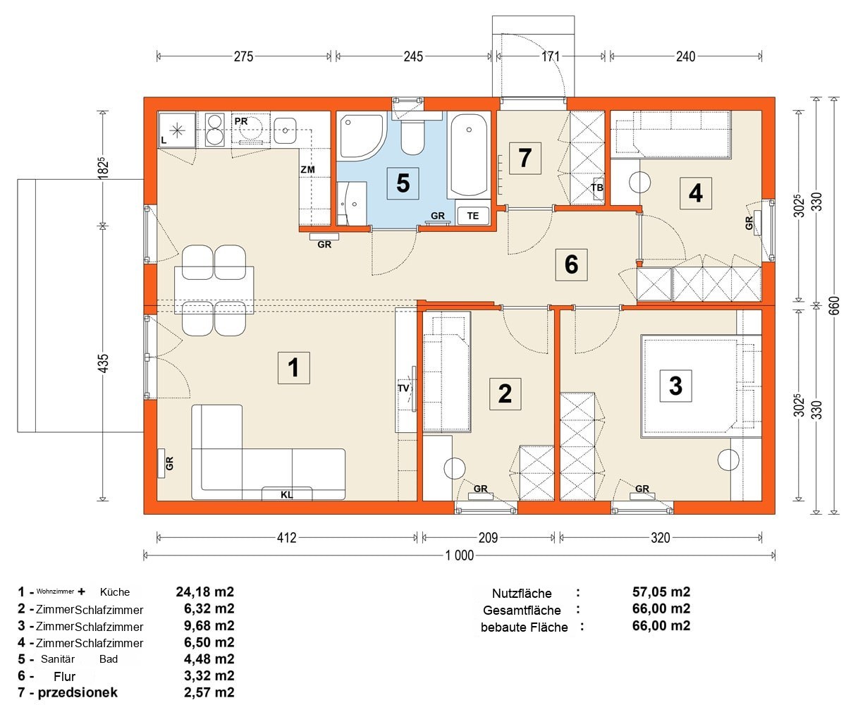 Modulhaus MG1 – Variante 10 – Grundriss