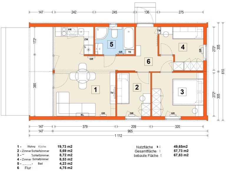 Modulhaus MG2 – Variante 11 – Grundriss