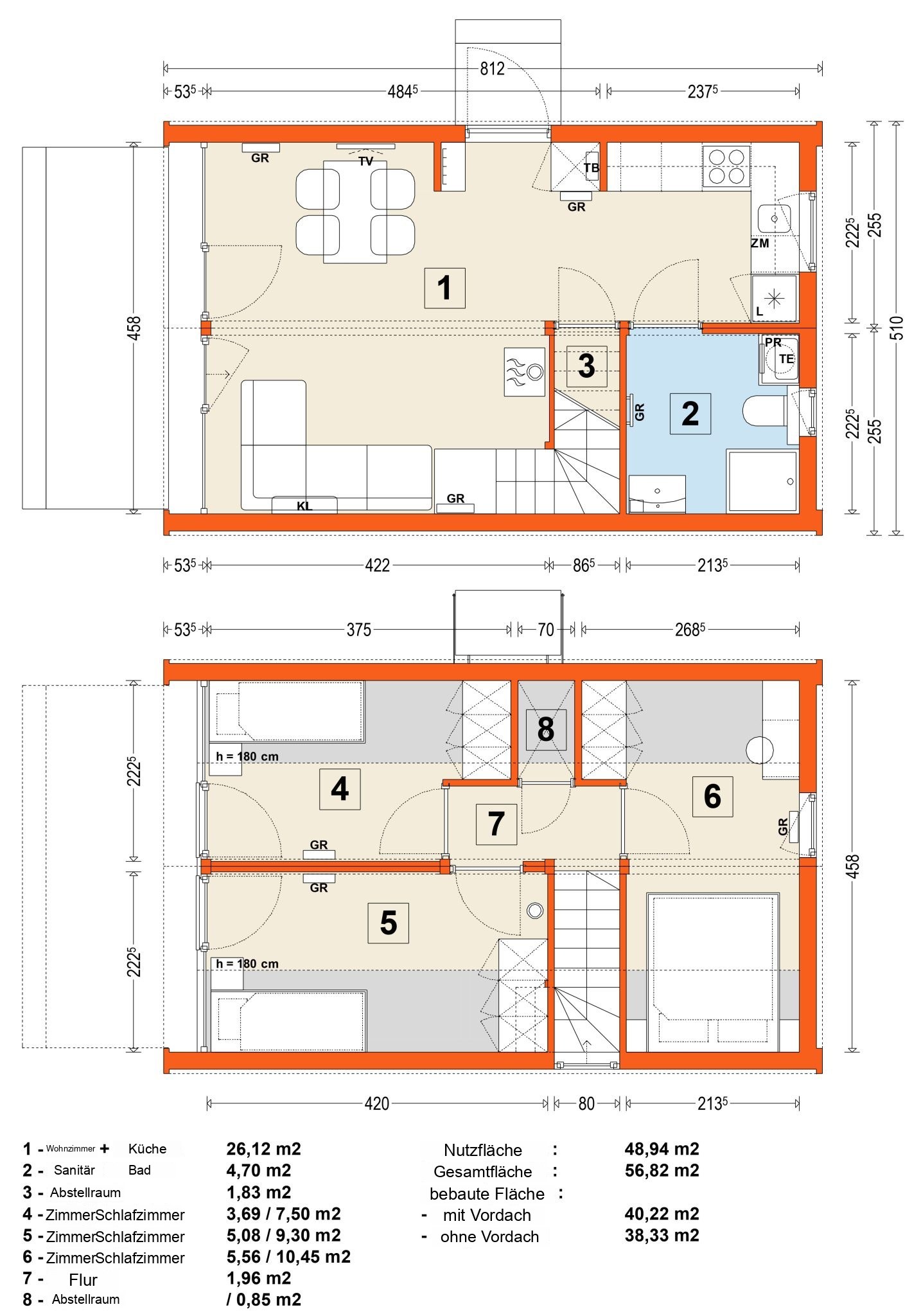 Modulhaus MG3 – Variante 2 – Grundriss