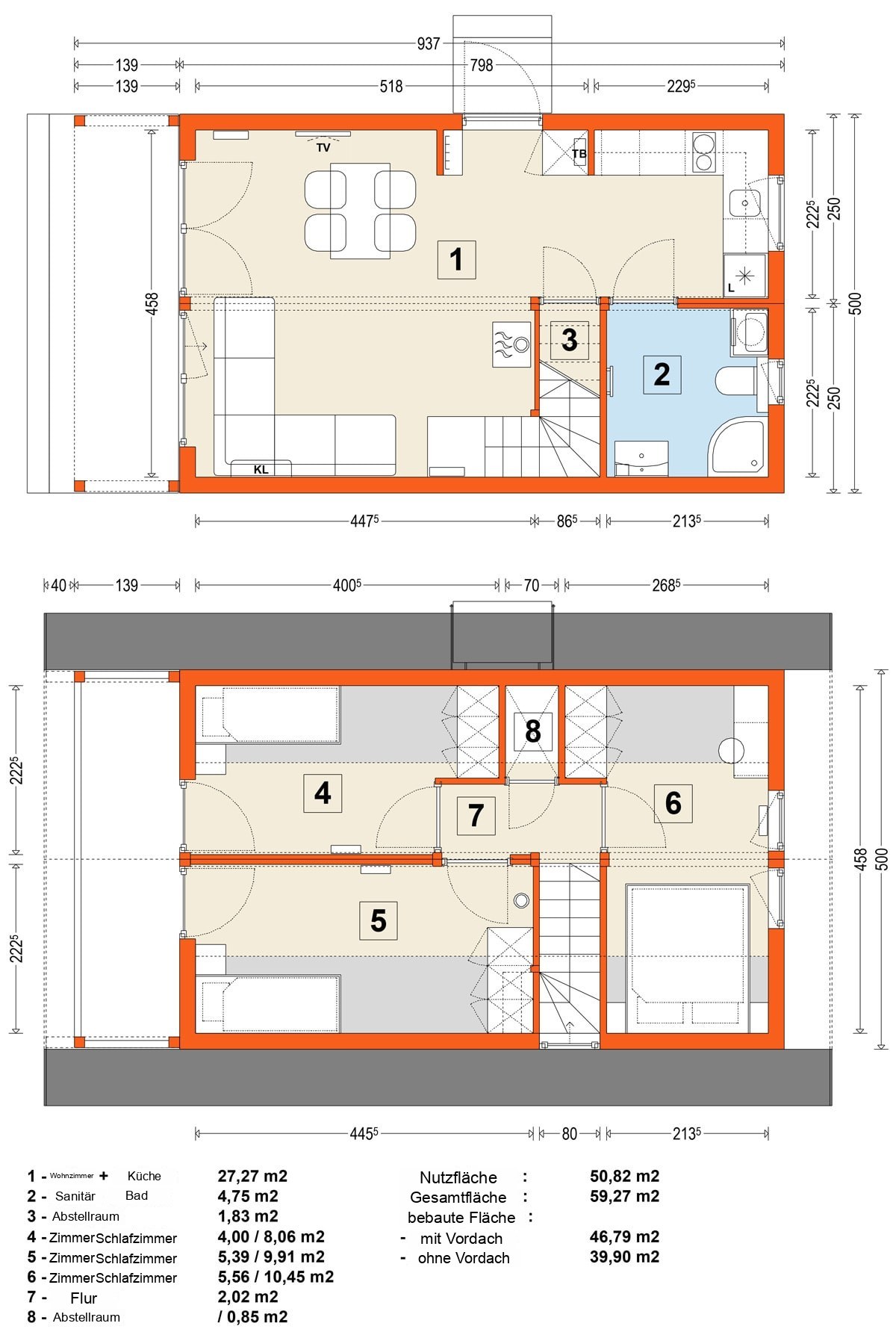 Modulhaus MG4 – Variante 2 – Grundriss