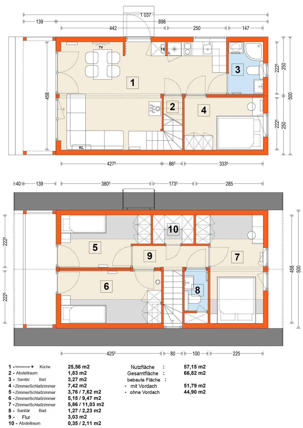 Modulhaus MG4 – Variante 3 – Grundriss