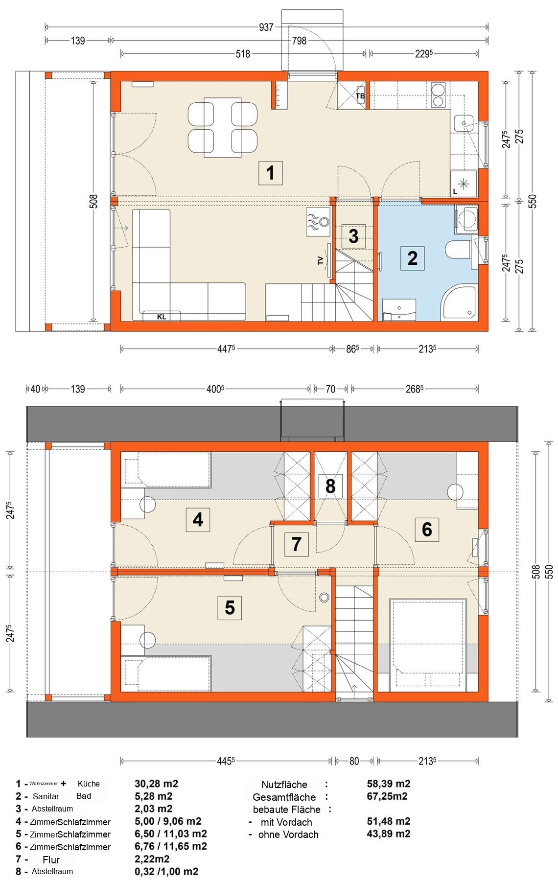 Modulhaus MG4 – Variante 5 – Grundriss