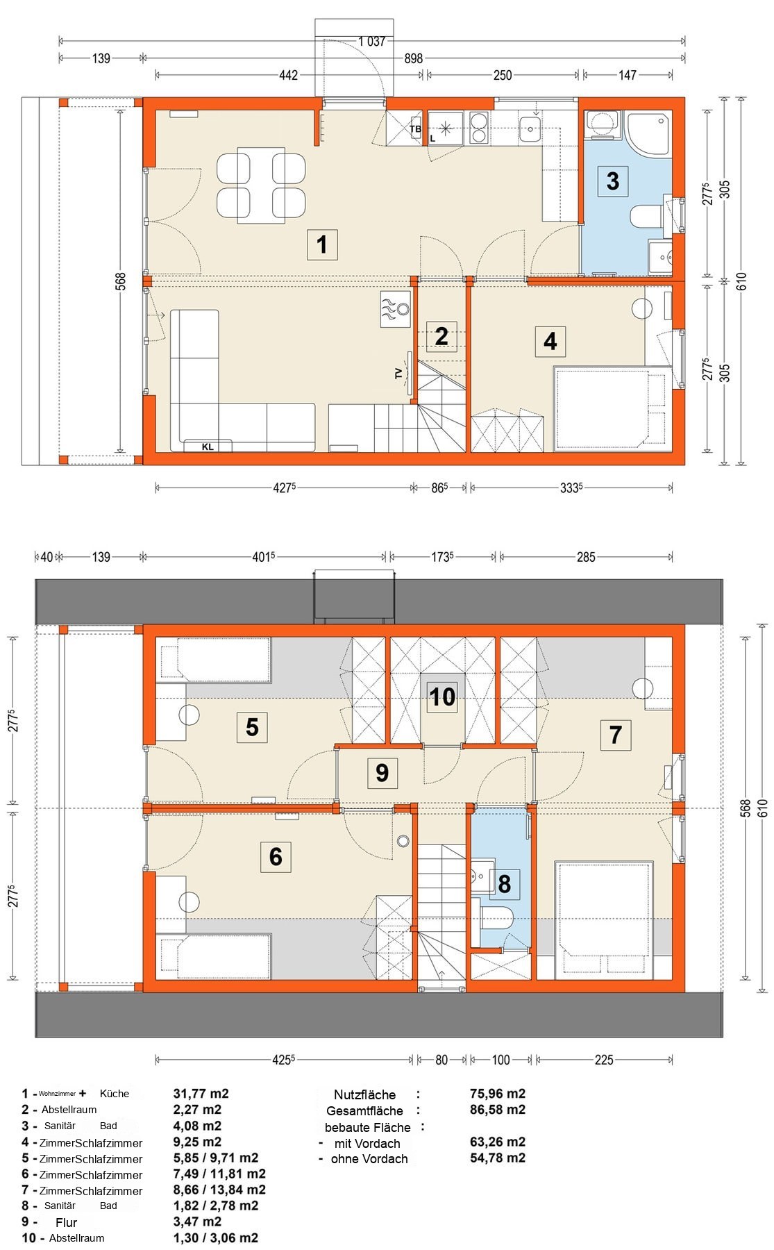 Modulhaus MG4 – Variante 9 – Grundriss