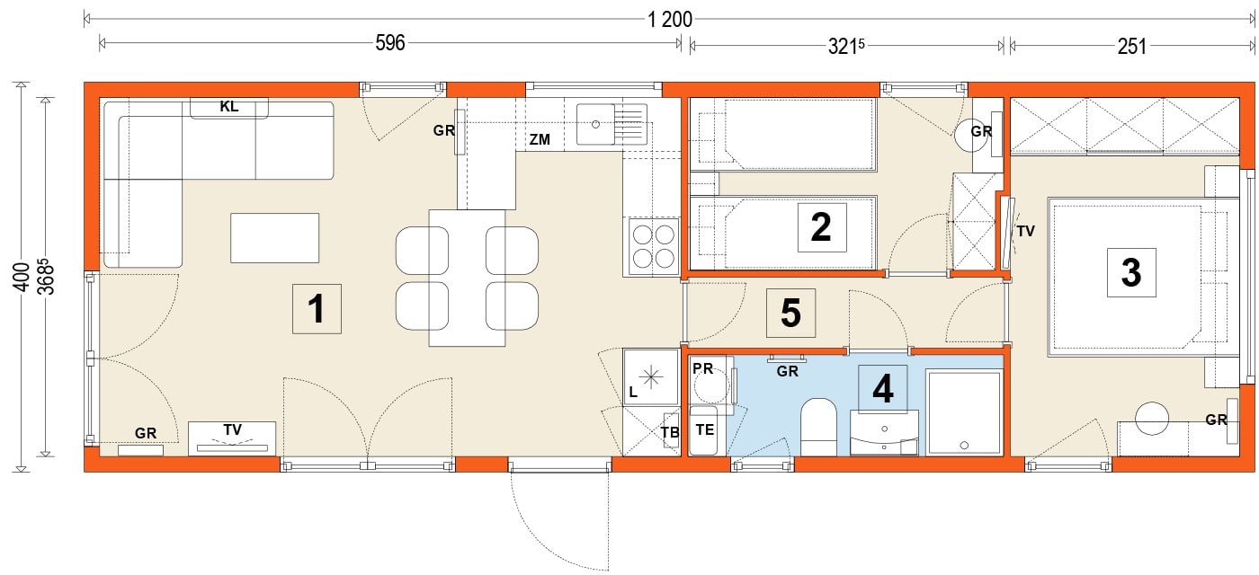 Mobilhaus A – Grundriss 2