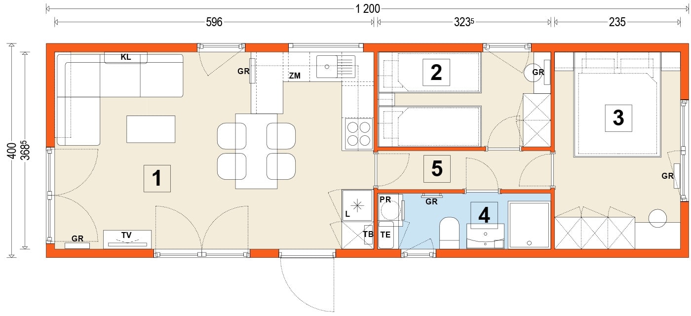 Mobilhaus A – Variante 1