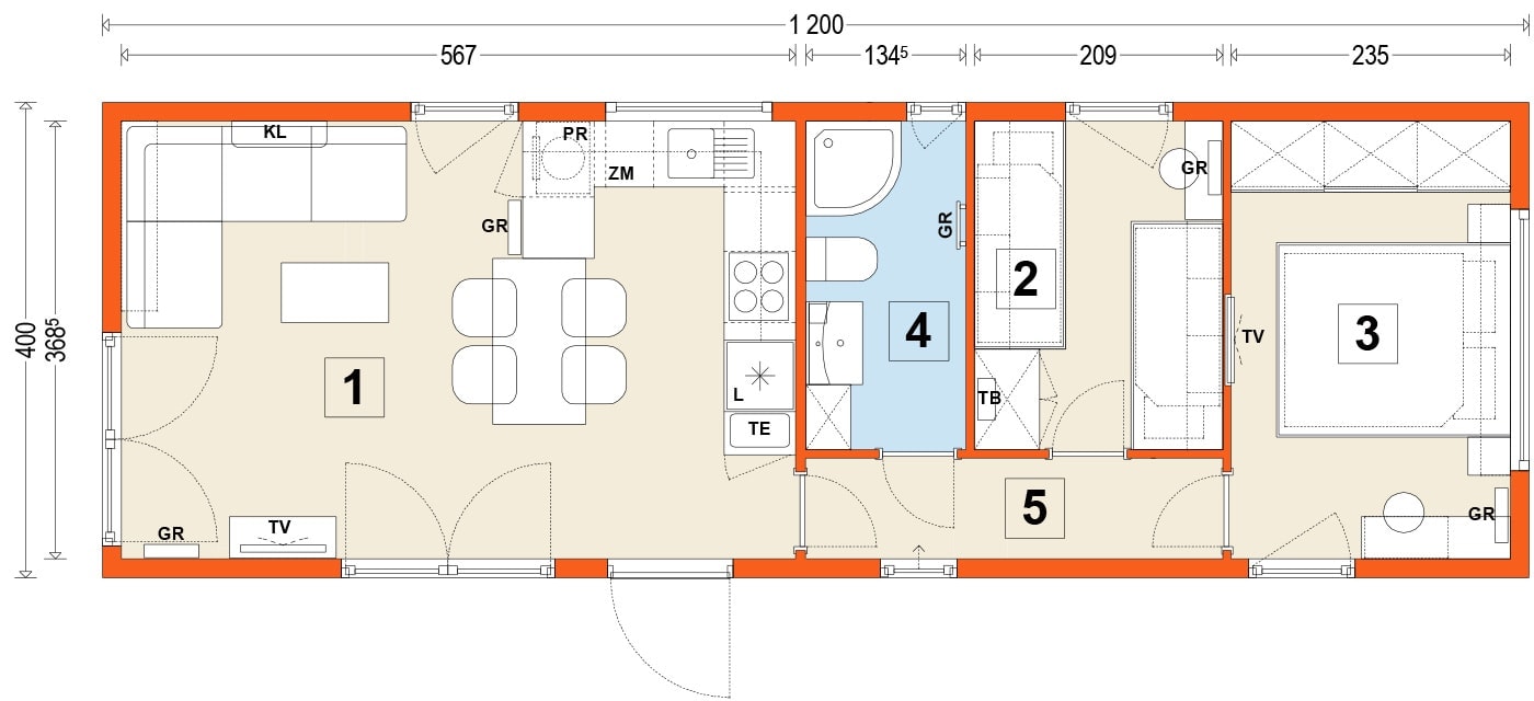 Mobilhaus A – Variante 2
