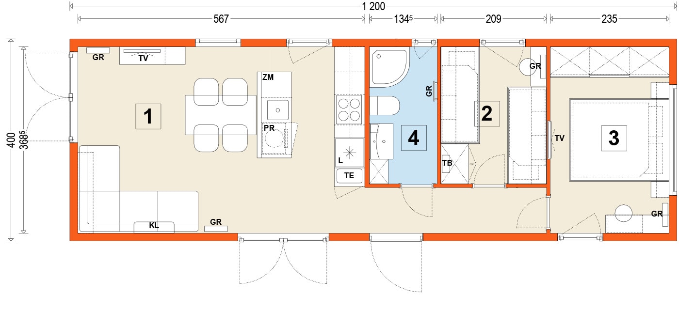 Mobilhaus A – Variante 3
