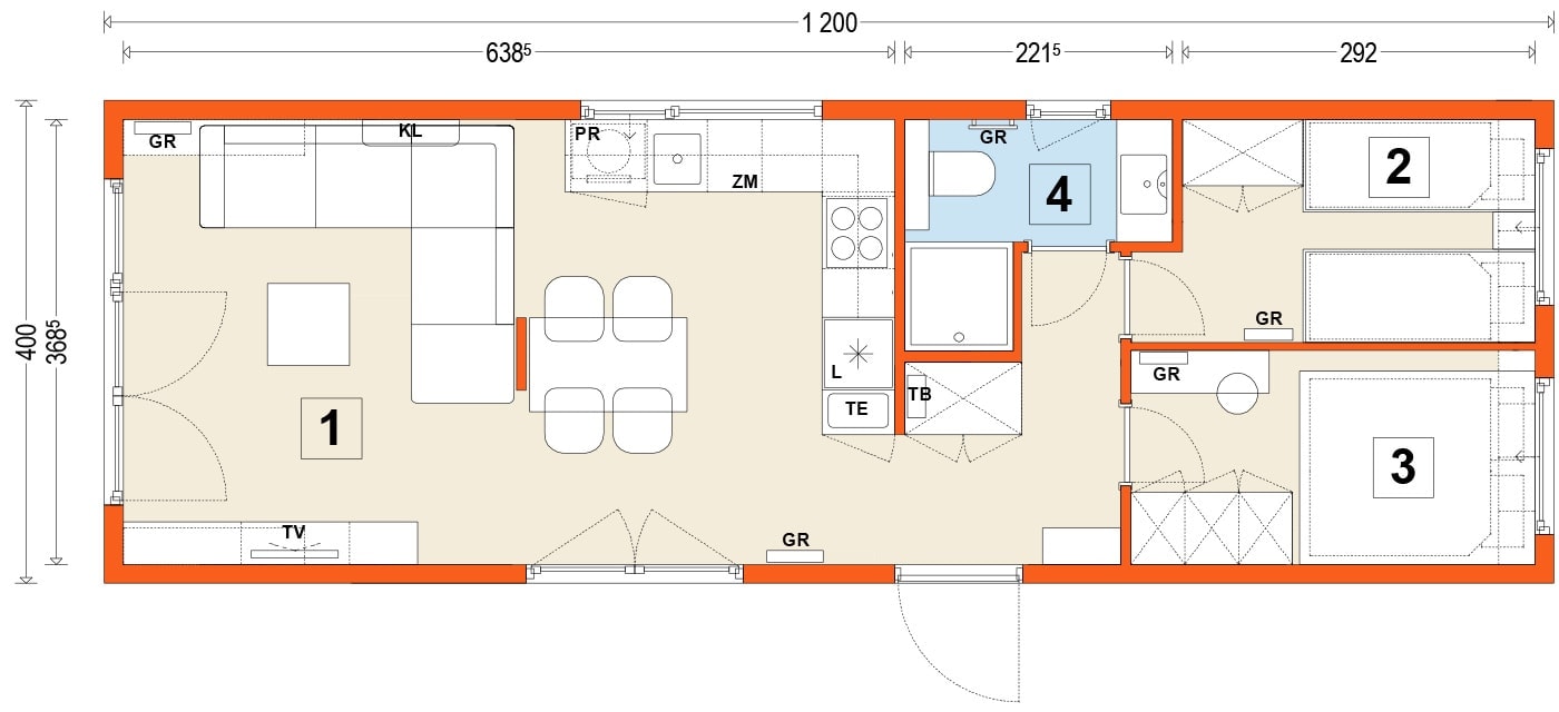 Mobilhaus A – Variante 8