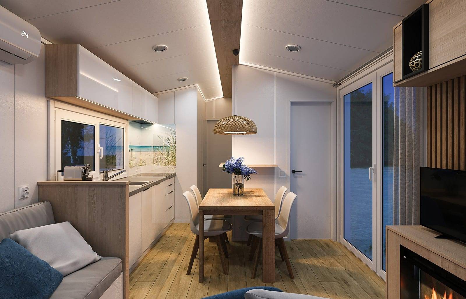 Mobilhaus B – Wohnzimmer