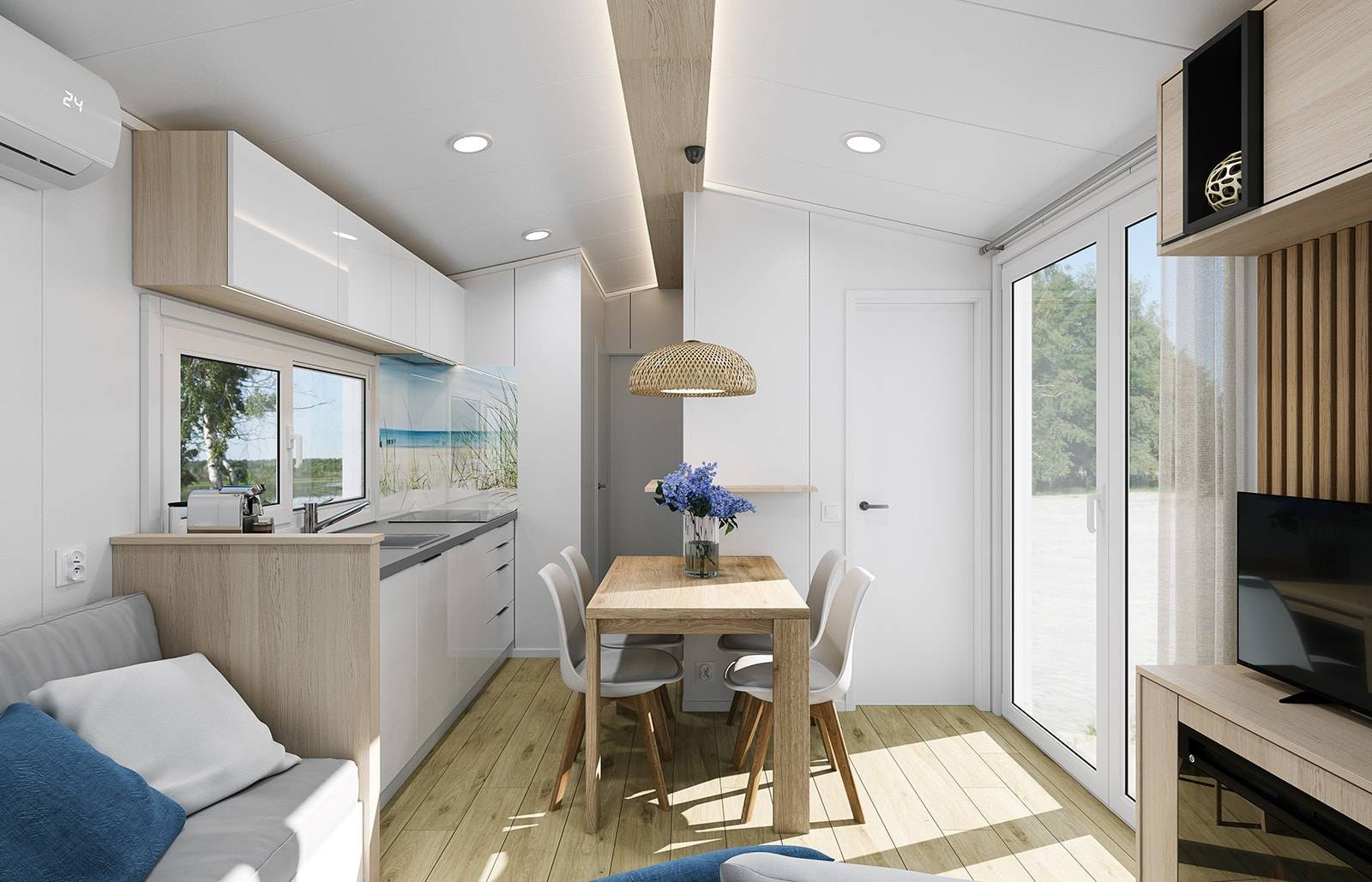 Mobilhaus B – Wohnzimmer