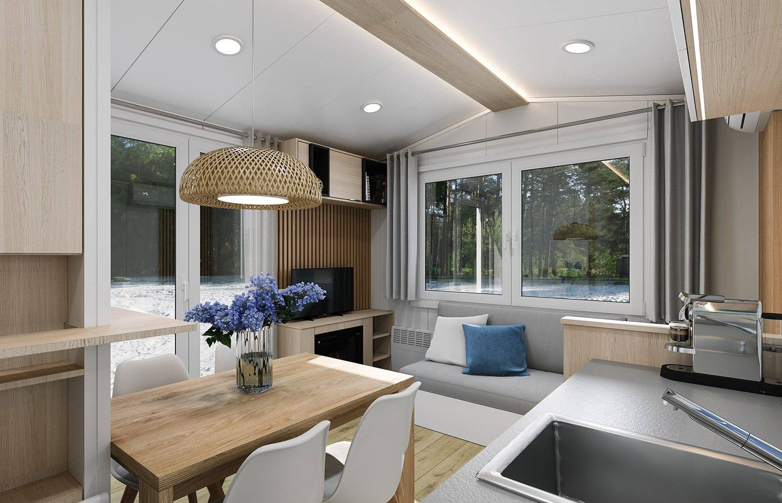 Mobilhaus B – Wohnzimmer