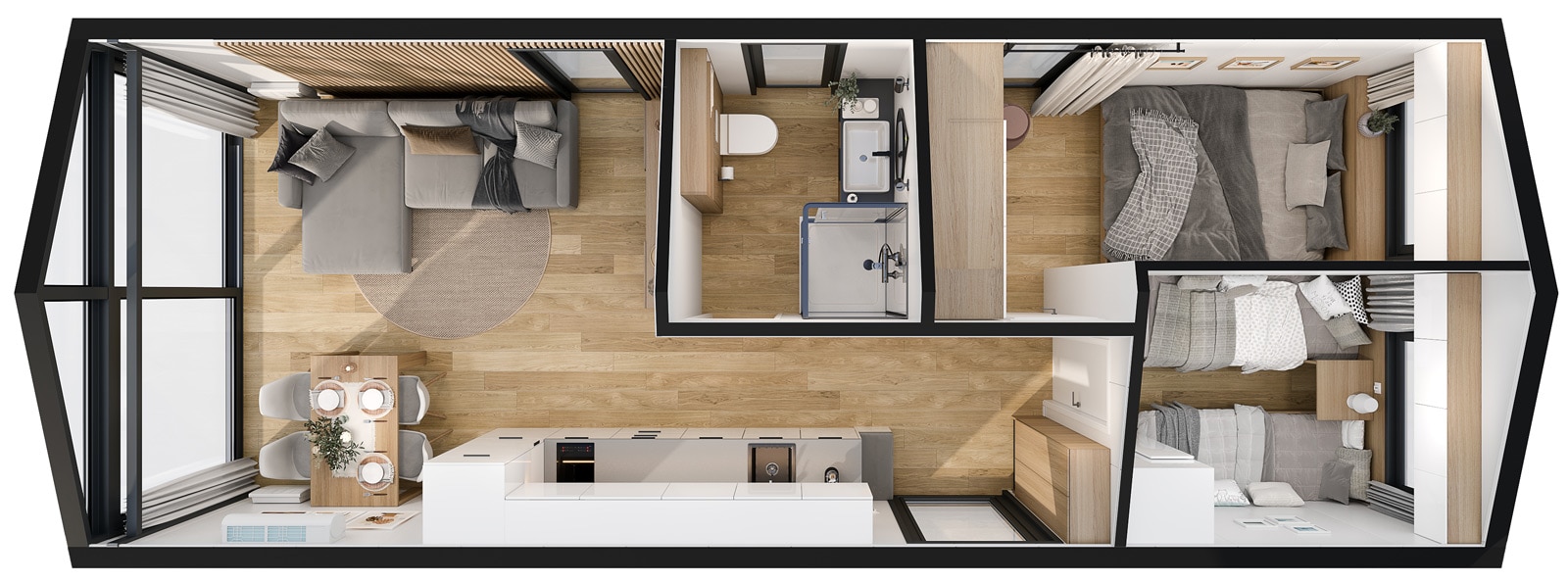 Mobilhaus E — Grundrisse
