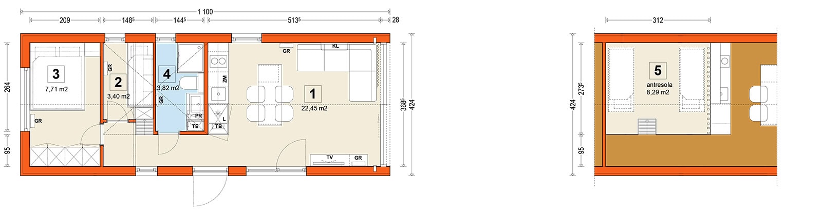 Mobile home F1 – variant