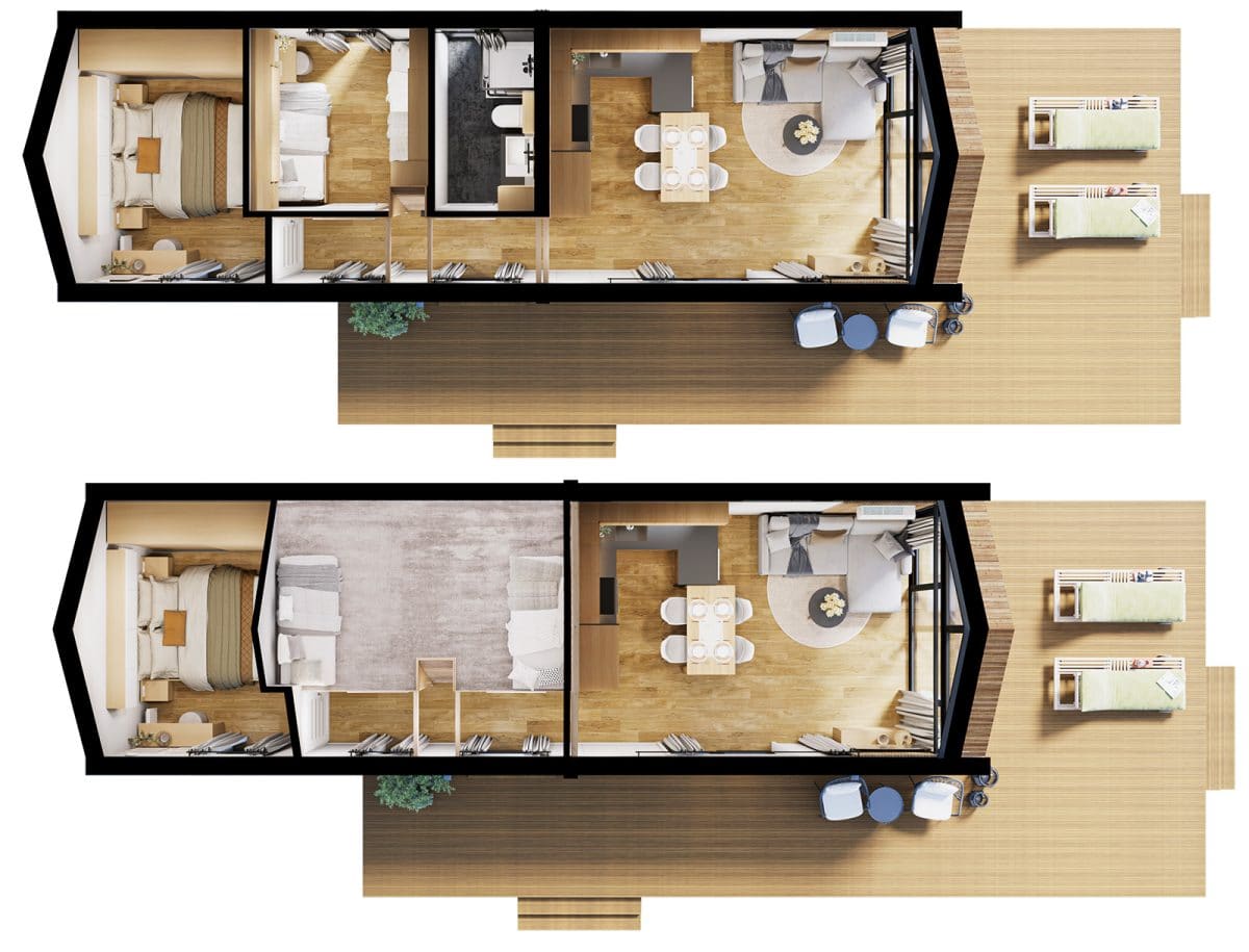 Mobilhaus F3 — Grundrisse