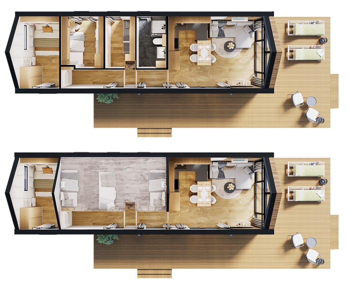 Mobilhaus F3 — Grundrisse