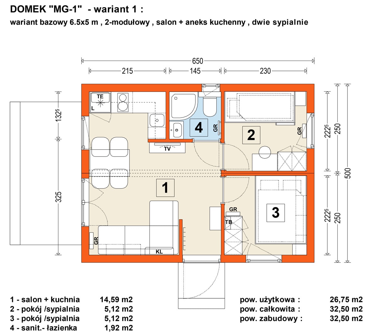 Modular home MG1 — Floor plans