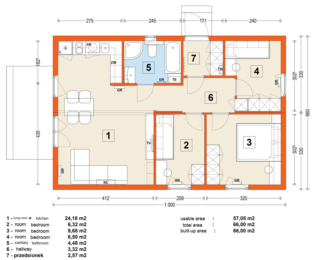Modular home MG1 – variant 10 – floor plan