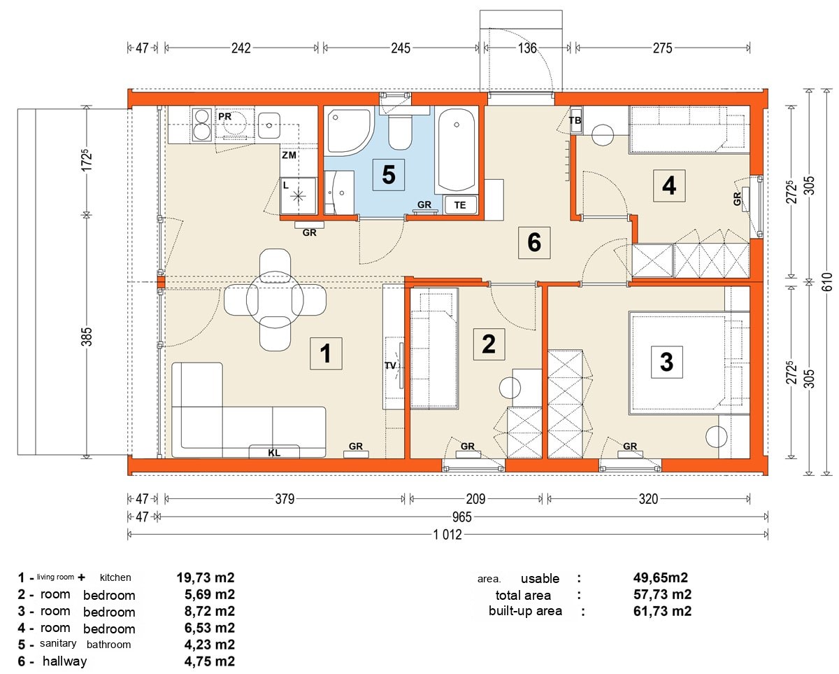 Modular home MG2 – variant 10 – floor plan