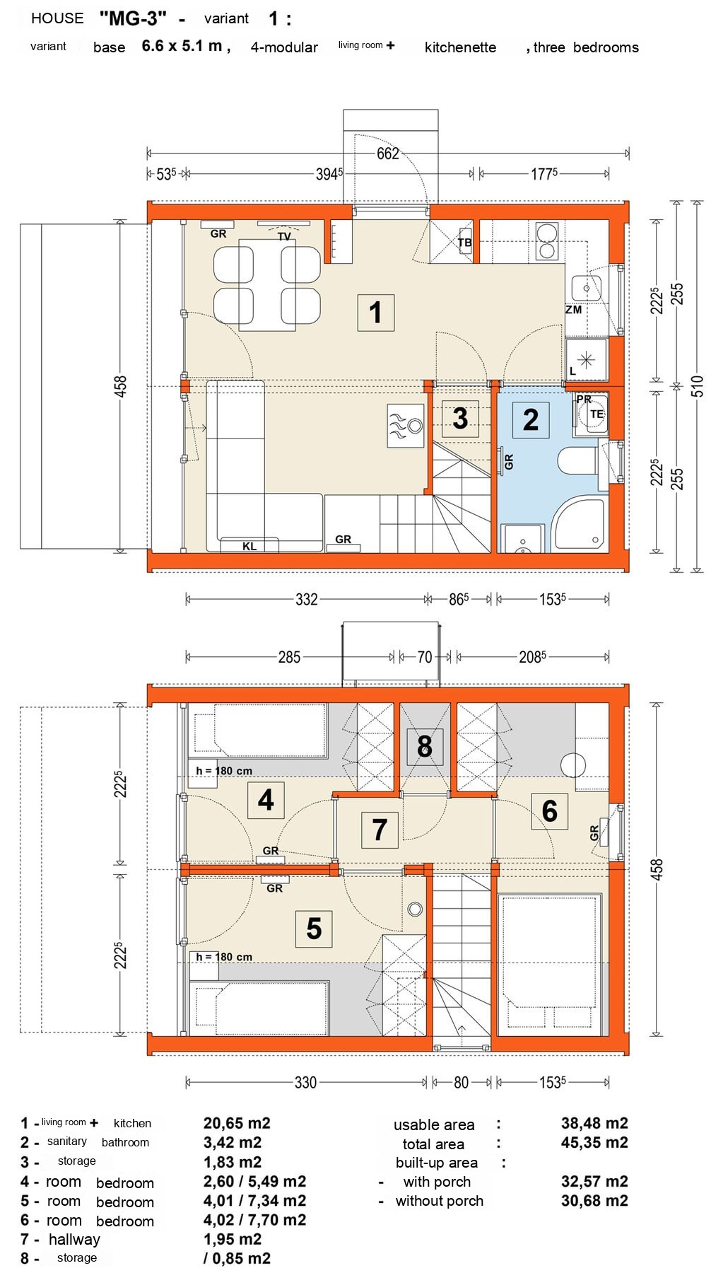 Modular home MG3 – floor plan 3