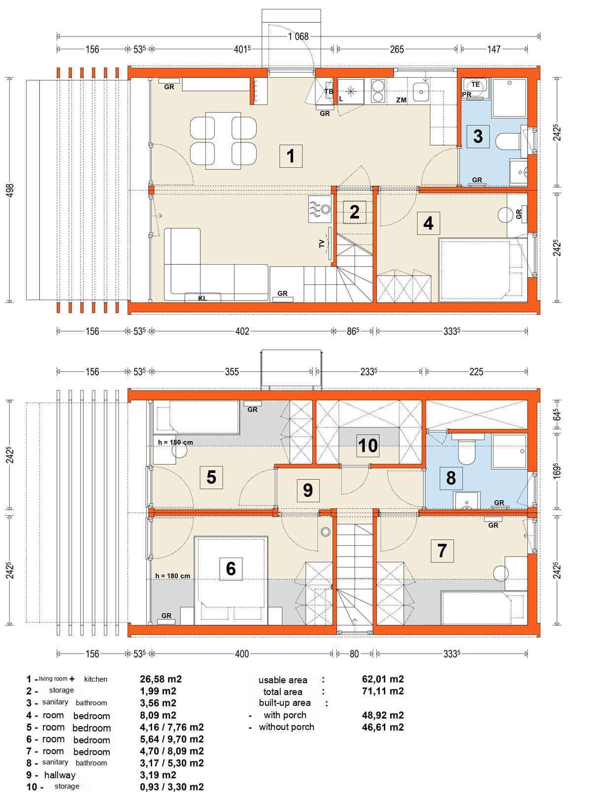 Modular home MG3 – variant 11 – floor plan