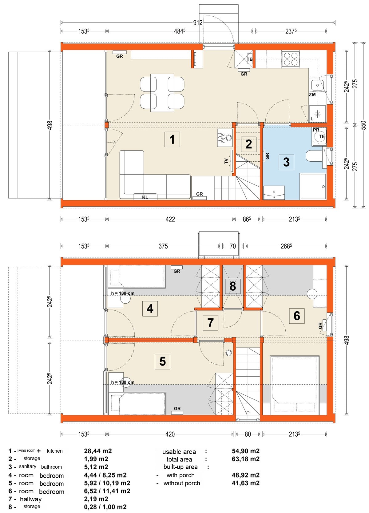Modular home MG3 – variant 8 – floor plan