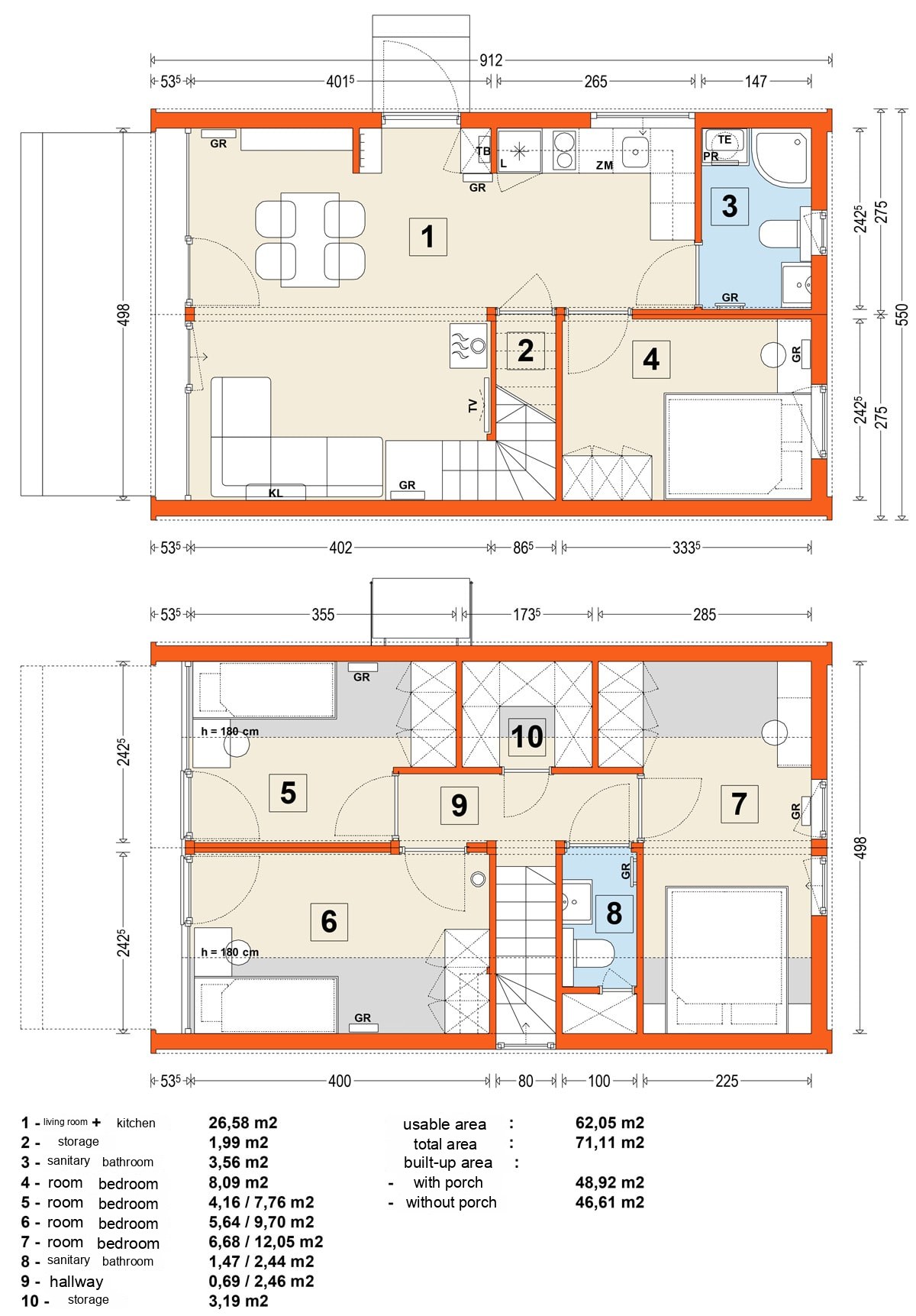 Modular home MG3 – variant 9 – floor plan