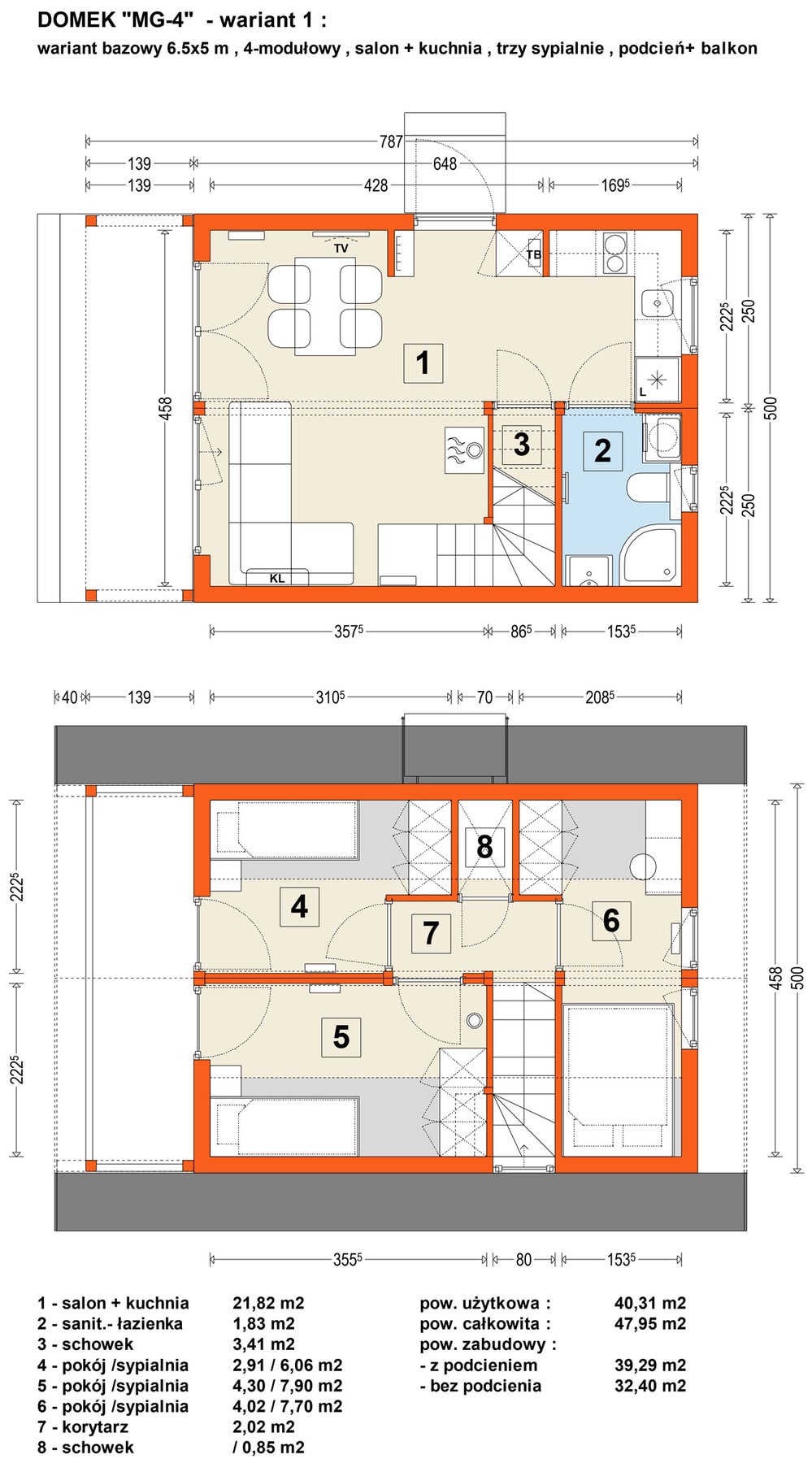 Modulhaus MG4 — Grundrisse
