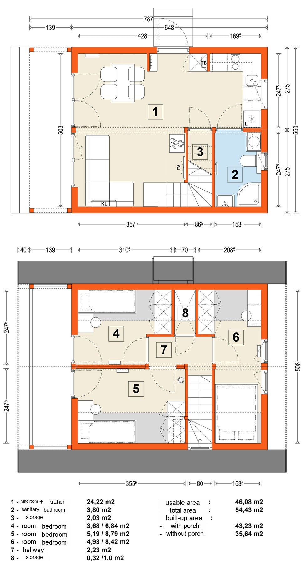 Modular home MG4 – variant 4 – floor plan