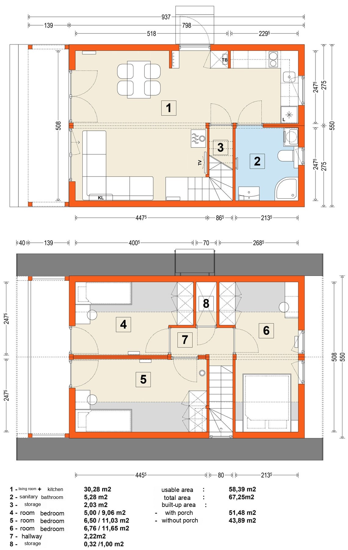 Modular home MG4 – variant 5 – floor plan
