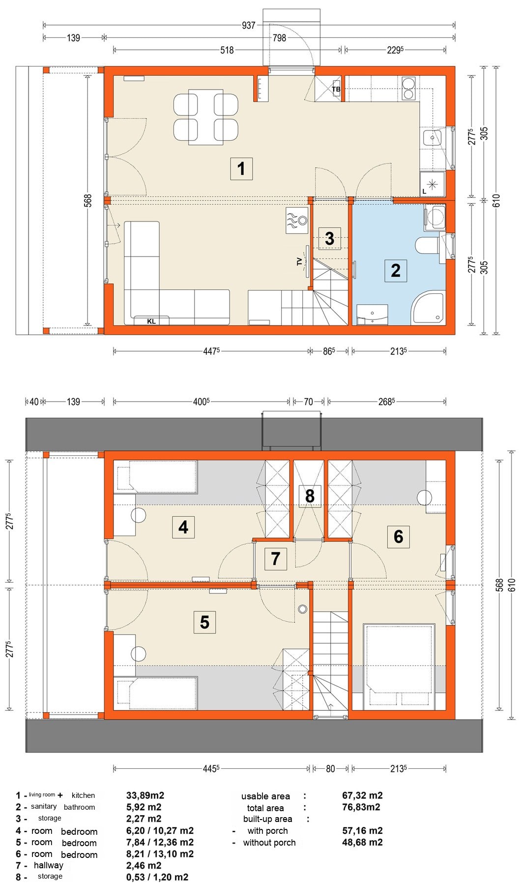 Modular home MG4 – variant 8 – floor plan
