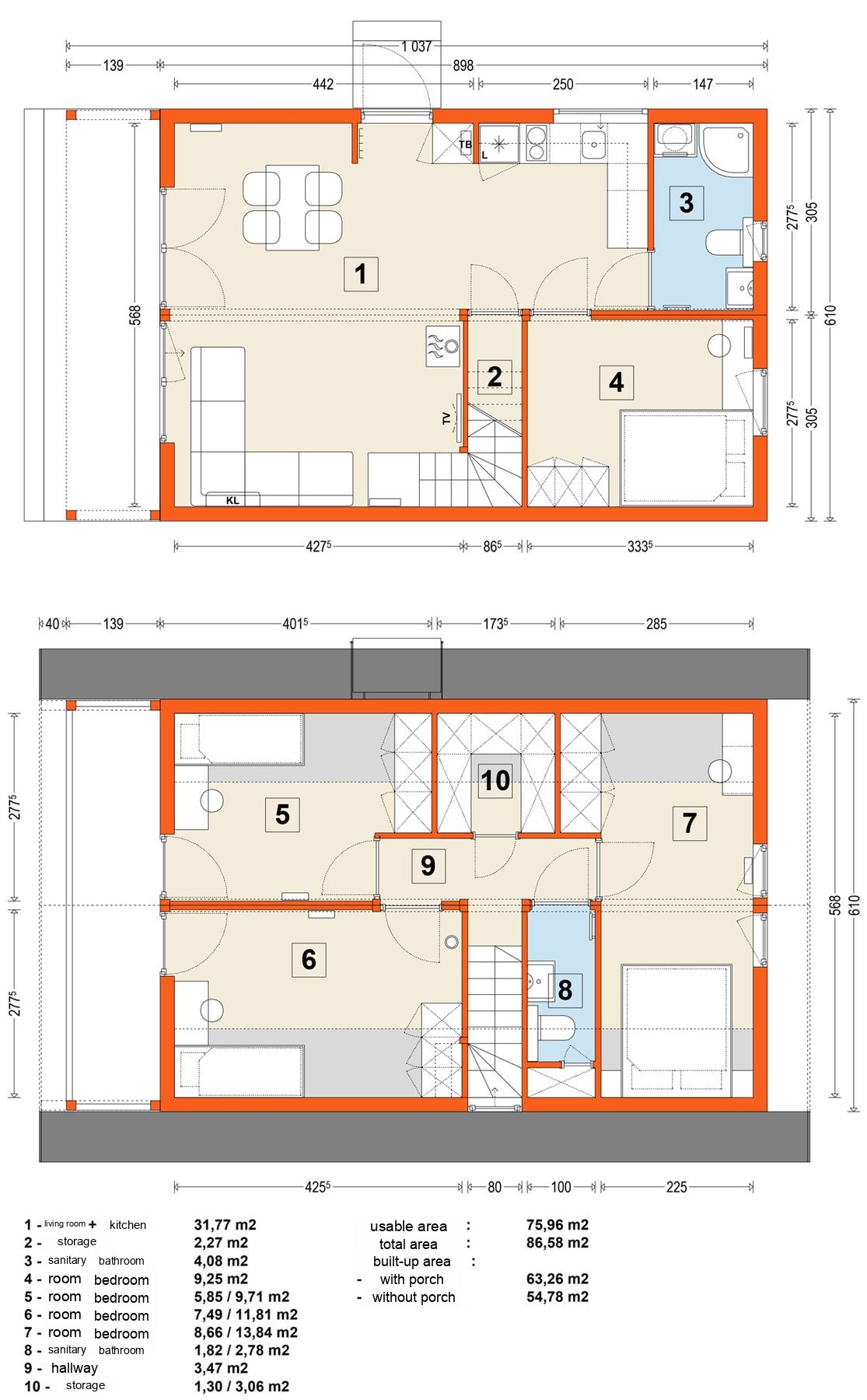 Modular home MG4 – variant 9 – floor plan